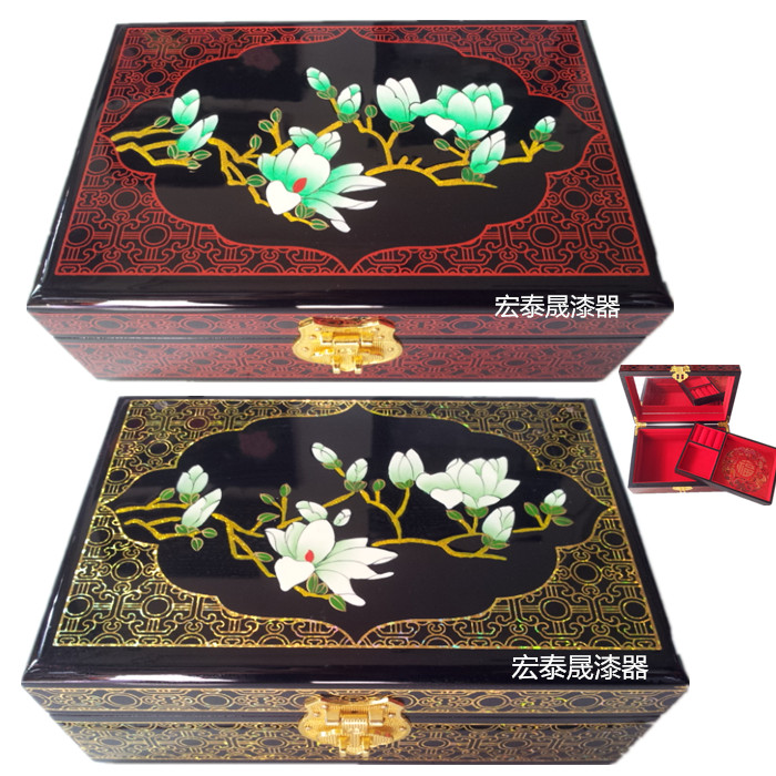 平遥推光漆器首饰盒 冰心玉洁玉兰花 中秋节送礼 结婚生日礼品|msdalam kategori Aksesori rumah, barang-barang hiasan, kotak barang kemas - dari Buy2taobao.com untuk memberikan perkhidmatan ejen Taobao profesional membeli