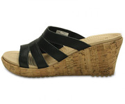 美国直邮Crocs卡洛驰200414女鞋夏季仿木跟坡跟高跟拖鞋