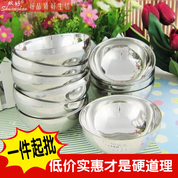双层不锈钢亮光碗 防烫碗 不锈钢碗 双层碗汤碗饭碗 厨房用品|ruв категории посуда, посуда, чаша - от Buy2taobao.com для оказания профессиональной услуги покупки агента Taobao