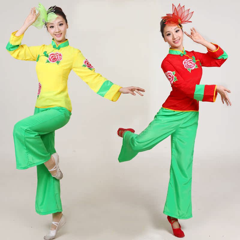 新款秋冬秧歌服加大民族腰鼓扇舞服中老年广场舞开门红演出服装女