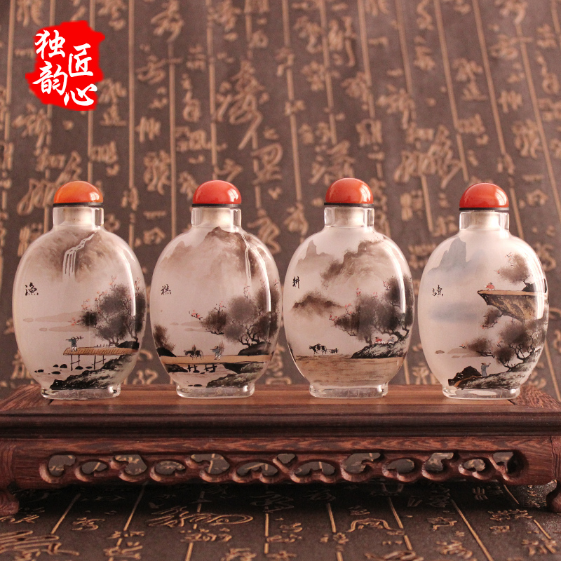 匠心独韵鼻烟壶内画中国特色礼品套装送老外中国风工艺品渔樵耕读|msdalam kategori Ciri-ciri kraftangan, kesenian rakyat dan kraf Ciri-ciri, Di dalam lukisan botol snuff - dari Buy2taobao.com untuk memberikan perkhidmatan ejen Taobao profesional membeli