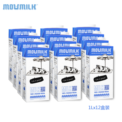 【天猫超市】澳洲进口 鲜语牧场全脂纯牛奶1L*12盒 极速新鲜