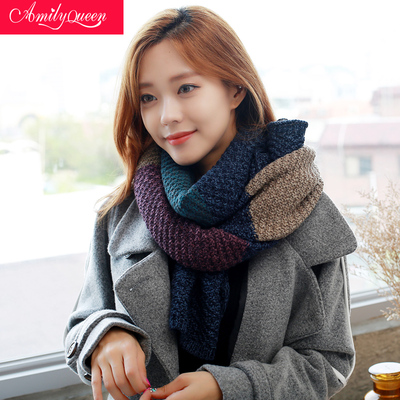 围巾女冬季韩国 学生男士百搭针织情侣长款 韩
