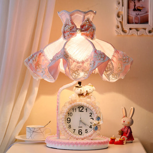 欧式卧室床头灯公主房法式粉色布艺儿童遥控结婚婚庆浪漫礼物台灯