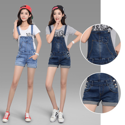 牛仔背带短裤女夏薄款外穿显瘦网红2019新款韩版高腰学生背带短裙