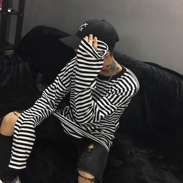 INS studios. 2016男女INS同款 帅炸打底衫百搭条纹长袖