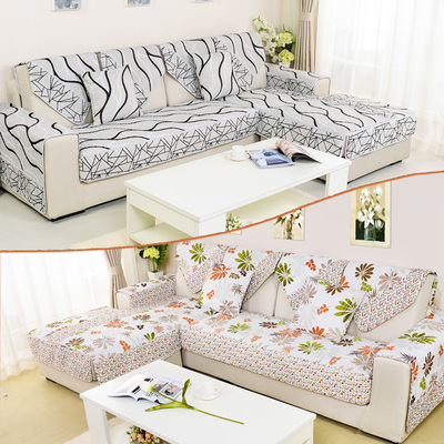 双面四季沙发垫布艺冬季 田园防滑坐垫 冬简约现代组合沙发巾罩套