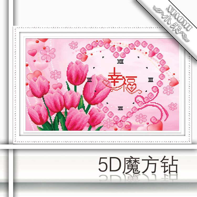 5D魔方钻石画最新款钻石绣幸福相伴圆钻卧室爱情十字绣玫瑰花