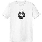 黑色可爱的狗爪图案男女白色短袖，t恤创意，纪念衫个性t恤衫礼物