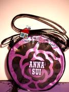 Anna sui安娜苏10周年十周年紫色蔷薇花圆圆侧肩包单肩包侧背包