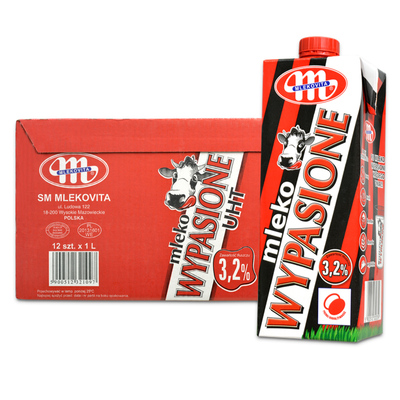 【天猫超市】波兰原装进口  妙可进口牛奶全脂纯牛奶1L*12/箱