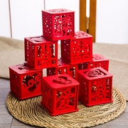 创意喜糖盒中式婚礼中国风木质镂空结婚糖果盒婚庆喜糖包装盒子