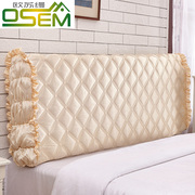 欧苏缦布艺床头罩实木床头套，加厚欧式皮床1.5m防尘罩1.8床保护套