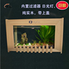迷你鱼缸金鱼缸水族箱办公桌小型鱼缸北京鱼缸实木生态