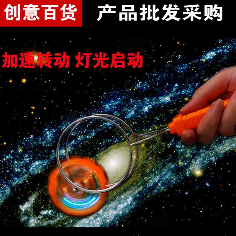 炫彩魔力飛轉陀螺手搖軌道發光飛輪溜溜球兒童新奇夜市地攤貨玩具在類目 玩具/童車/益智/積木/模型, 悠悠(溜溜)球中 - 來自Buy2taobao.com提供專業的淘寶代購服務