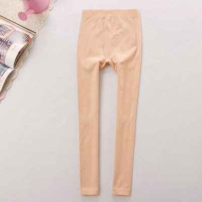 加绒中厚保暖裤肉色高腰修身秋裤肤色棉毛打底裤毛圈绒美体长裤女