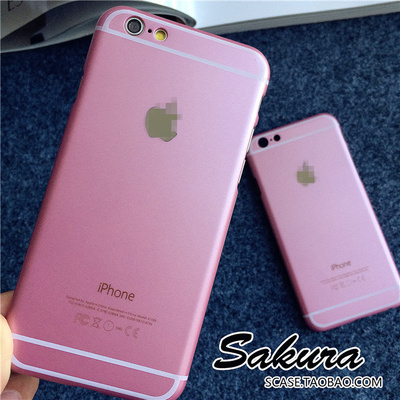 标题优化:正品超薄限量粉iphone6plus手机壳 苹果6代4.7/5.5粉色硬手机壳潮
