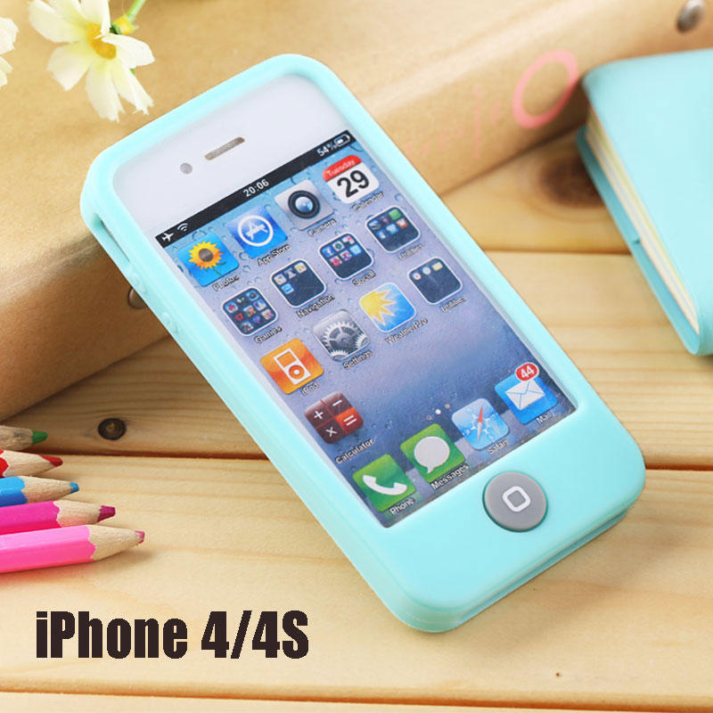 苹果4S手机壳iPhone 4s手机壳硅胶套苹果4手机保护套卡通可爱外壳
