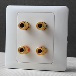 音响插座 四孔音响插面板 4孔音响音箱接线柱 四头音箱插 86面板