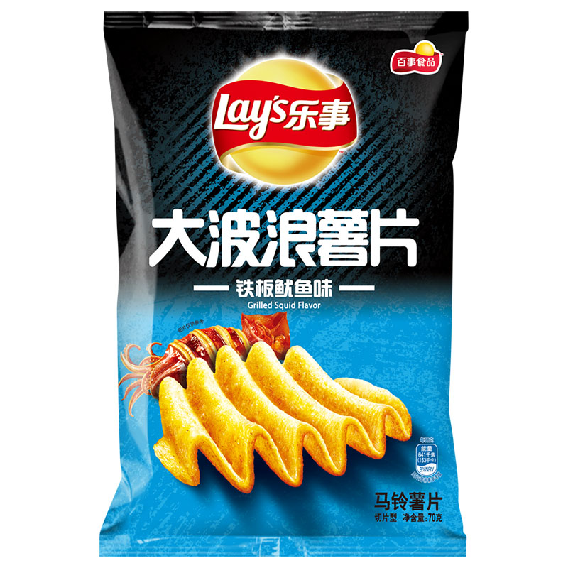 【天猫超市】百事食品 乐事大波浪铁板鱿鱼味70g 办公室休闲食品