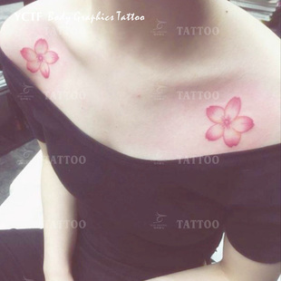 亿彩腾飞樱花纹身贴原创纹身，贴纸防水纹身，贴女樱花花朵纹身贴
