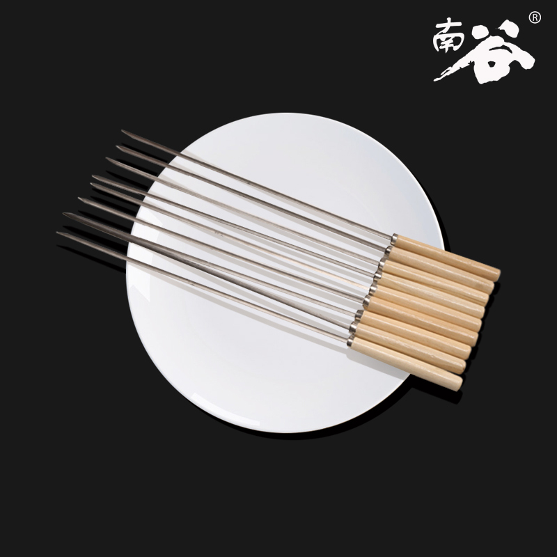 南谷 木把烤针扁签子肉串签子加长木柄不锈钢烧烤扁针 烧烤签子在类目 户外/登山/野营/旅行用品, 炉具/餐具/野餐烧烤用品, 烧烤配件, 烧烤针中 - 来自Buy2taobao.com提供专业的淘宝代购服务
