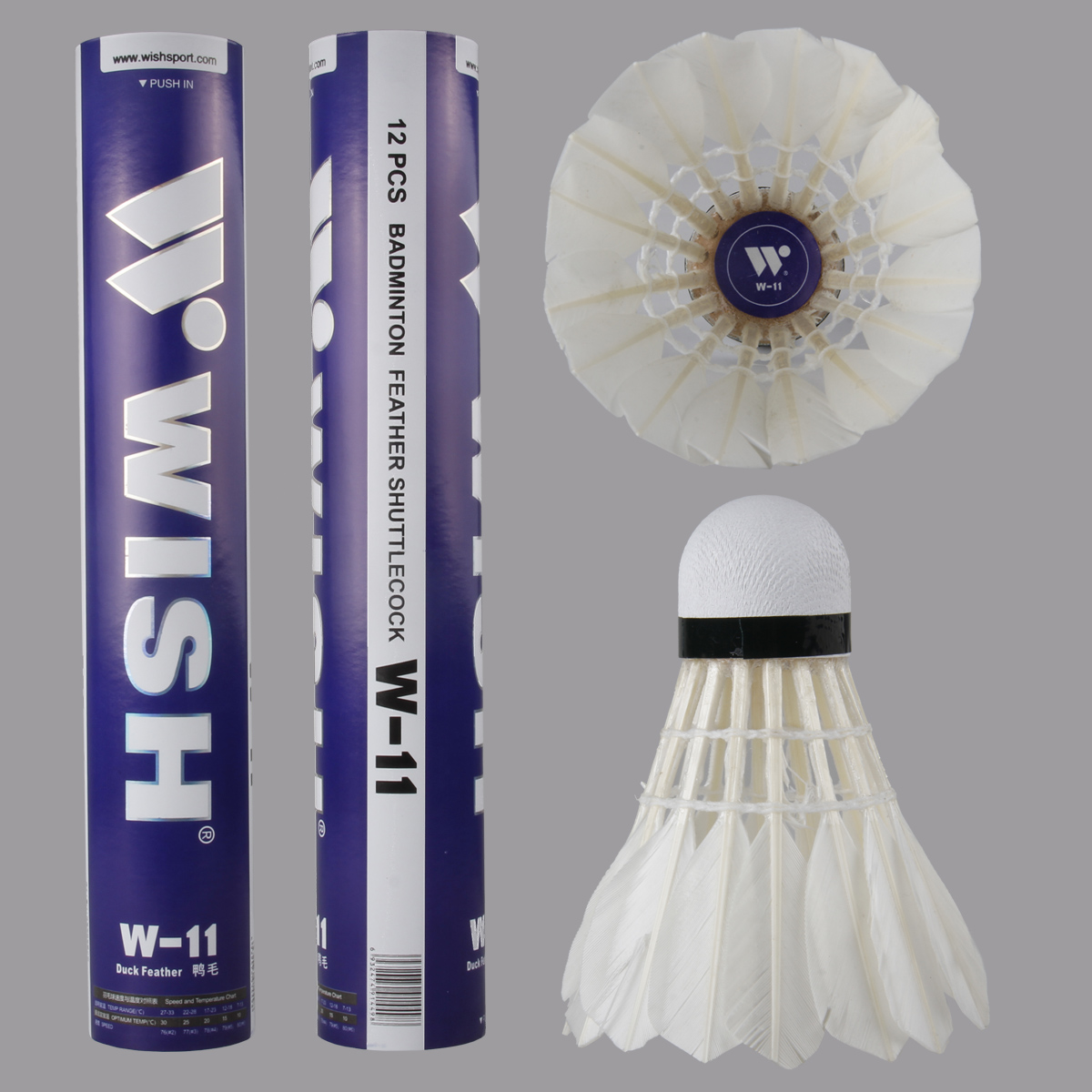 WISH伟士正品12只装耐打训练级羽毛球训练球鸭毛飞行稳定W-11有礼在类目 运动/瑜伽/健身/球迷用品, 羽毛球, 羽毛球中 - 来自Buy2taobao.com提供专业的淘宝代购服务