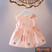 0-1-2-3岁婴儿衣服女宝宝，连衣裙无袖夏装百天新生儿，韩版棉布裙子