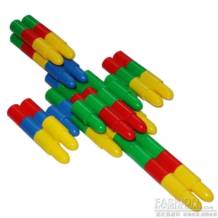 京奇子弹头积木拼插益智玩具幼儿园桌面儿童拼装早教塑料积木