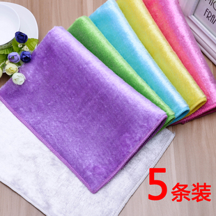5条装韩国细木纤维抹布，吸水不掉毛加厚洗碗布不粘油厨房全棉