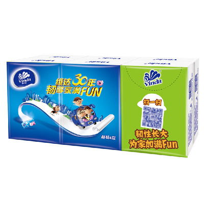 【天猫超市】维达韧你体手帕纸4层8张210mm*210mm纸巾 6包装