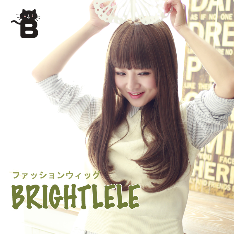 Brightlele日本时尚假发 大头皮修脸中长直发 齐刘海 自然弧度在类目 美发护发/假发, 假发, 整顶假发中 - 来自Buy2taobao.com提供专业的淘宝代购服务