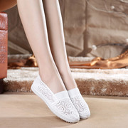 夏季网鞋老北京布鞋，女鞋镂空网面透气单鞋，平跟舒适软底休闲鞋
