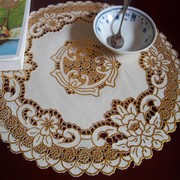 烫金pvc杯垫餐垫烟灰缸垫，隔热桌垫碗盘垫30cm圆(四个装)中