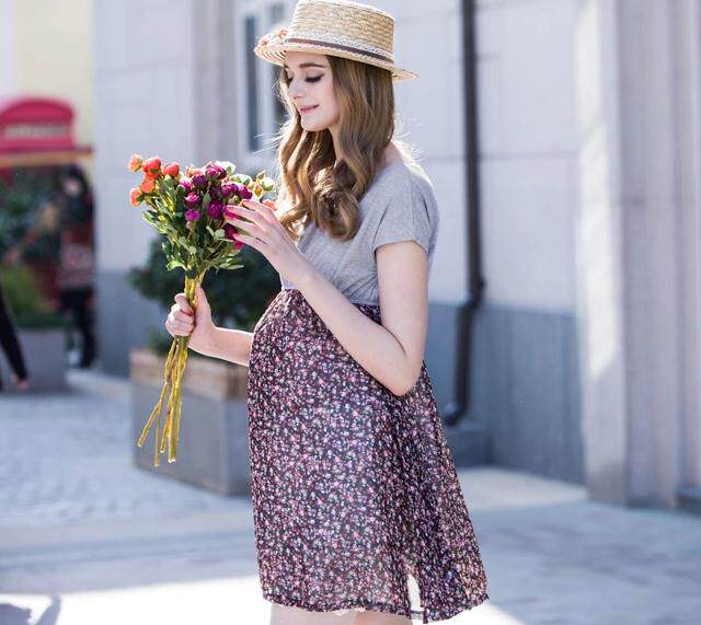 孕妇夏装韩版修身辣妈宽松显瘦气质翠花拼接孕妇裙 专柜代购