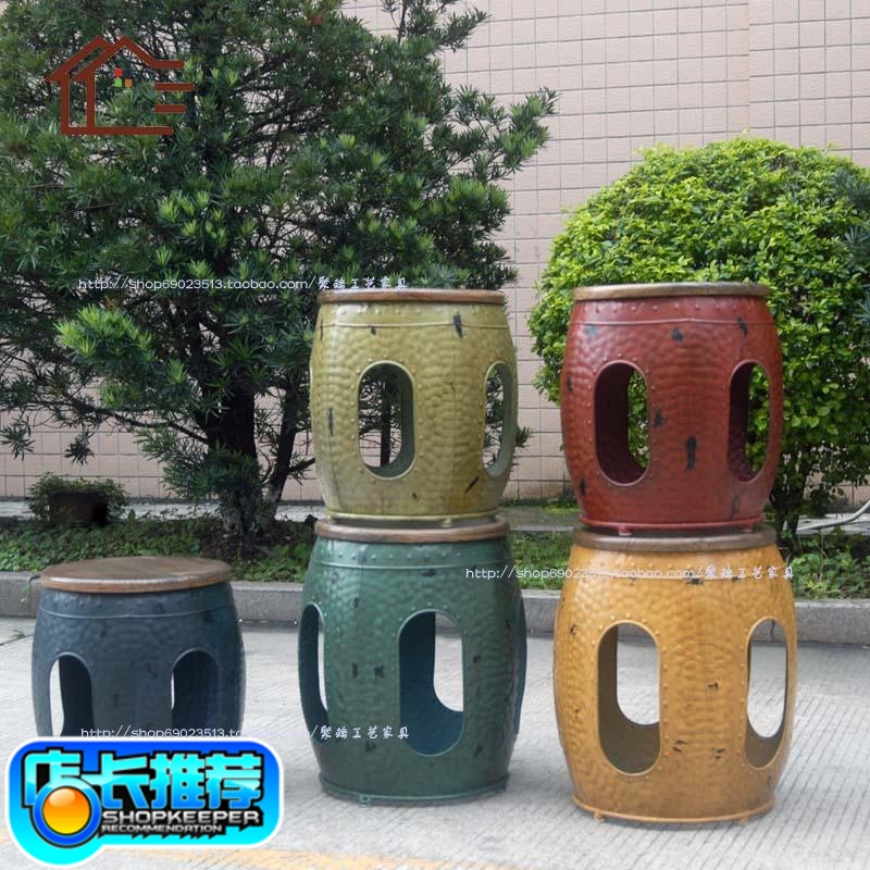 聚瑞鐵藝複古美式鄉村鼓形換鞋凳木凳板凳簡約收納圓凳清倉特價在類目 住宅傢俱, 坐具類, 凳類, 其它凳子中 - 來自Buy2taobao.com提供專業的淘寶代購服務