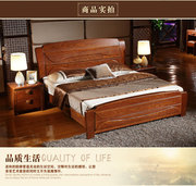 高档水曲柳全实木床白色双人床，1.8米中式高箱储物1.5米简约婚床