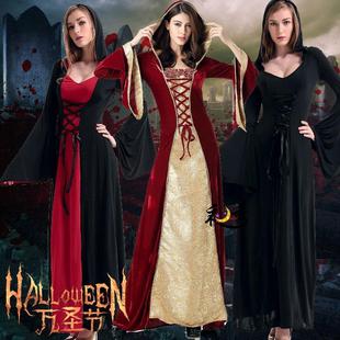2020万圣节女巫服装成人，cosplay魔法女巫，装扮女巫婆衣服女巫长裙