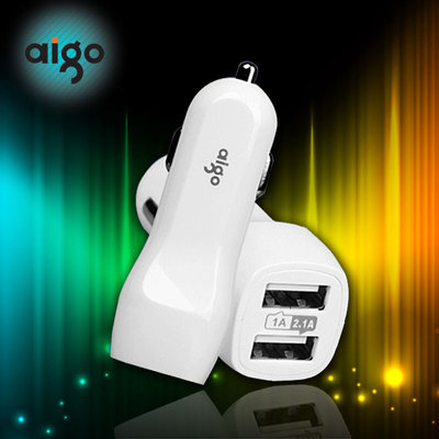 爱国者车载充电器双USB车充三星苹果万能手机汽车点烟充电头通用