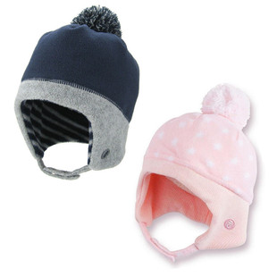 儿童帽子男女童秋冬季新生儿可爱宝宝护耳帽仿羊羔绒，温暖婴儿帽子