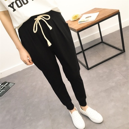 白菜价休闲裤女韩版夏季学生薄款哈伦裤卫裤宽松时尚收口小脚运动裤长裤 28.00元包邮,怎么样,团购,正品秒杀