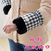 纯棉毛绒袖套女 秋冬季短款长款韩版可爱防污套袖日用防污护袖头