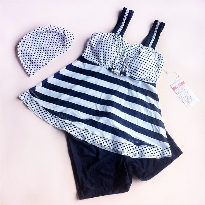 Special shop China 黛思 Show thin Wrap chest high-grade Swimsuit Fission Boxer Wave stripe Navy Bluein the Sports/Yoga/Fitness/Fans supplies , Swim , Split swimsuit category - from Buy2taobao.com to provide professional Taobao agent buy service