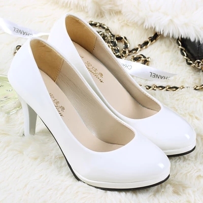 2015新款春夏季百搭单鞋女职业黑白色工作高