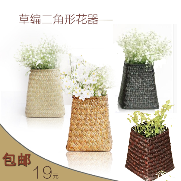 手工编织草编非藤编柳编小号花瓶草编花篮花器美式乡村婚庆花艺包在类目 家居饰品, 花瓶/花器/仿真花/仿真饰品, 花器/花瓶, 花篮中 - 来自Buy2taobao.com提供专业的淘宝代购服务