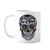 花藤蔓灰色骷髅头墨西哥国家文化插图陶瓷，杯子白色创意马克杯