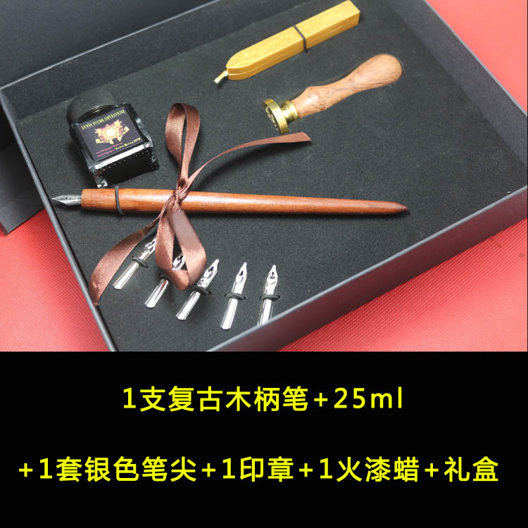 Retro Sealing wax Wax seal Woods Feather Pen European style Gift box suit gift Customizablein the Electronic Dictionary/Electronic paper book/Stationery , Everyday school supplies , Indian students category - from Buy2taobao.com to provide professional Taobao agent buy service