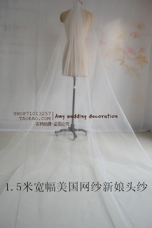 新娘結婚頭紗婚紗網紗造型紗頭紗1.5米寬幅零剪頭紗面料壹米價在類目 服飾配件/皮帶/帽子/圍巾, 婚紗禮服配件, 頭紗中 - 來自Buy2taobao.com提供專業的淘寶代購服務