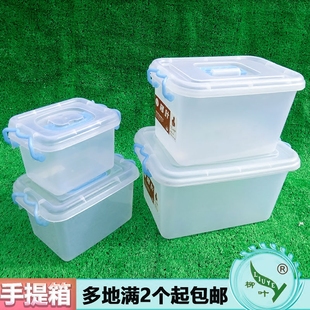 柳叶整理盒整理箱塑料收纳箱，pp箱透明白小号，箱收纳厨房箱f180手提