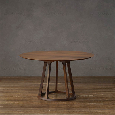 标题优化:中岛餐桌进口老榆木 北欧餐桌圆餐桌 实木餐桌 圆形餐桌餐椅圆桌